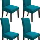NORTHERN BROTHERS Dining Chair Covers Stretch Chair Slipcovers, Removable Washable Parsons Kitchen Chair Covers Set of 4, Teal