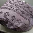 Bedsure Tufted Boho Comforter Set Queen Size - Grayish Purple Boho Bed Set, GentleSoft 3 Pieces Farmhouse Shabby Chic Embroidery Bedding, Gifts for Woman, Jacquard Queen Comforter for All Seasons