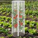 2 Pcs Garden Bird Netting Cover for Round Tomato Cage, 59" x 18" Tomato Trellis Insect Barrier Protection Mesh, Plant Cage Garden Net Cover with Zipper for Vertical Climbing Plants Vegetables Fruits