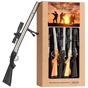 KAKA RABBIT Cool Gun Shape Ballpoint Pen - 9 Pack,0.7mm Medium Point,Blue Ink,Novelty Sniper Rifle Ball Pen for Kids Office School Supply Students Stationery Boy Birthday Christmas Gift Pen for Men