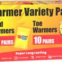 Hand & Toe Warmers - Variety Pack, 30 Pairs Hand Warmers, 10 Pairs Toe Warmers With Adhesive - Safe, Easy, All Natural - Air Activated, Body, Hands & Toes -Odorless Hot Hand & Toe Warmer - Sport Temp