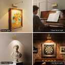 Wireless Picture Light for Wall with Adjustable LED Beam, 8000mAh Rechargeable Art Light for Paintings, Dimmable and Zoomable Spotlight for Gallery, Living Room, Hallway (Gold, 2 Pack)