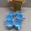 10 oz Coffee Cups Eco-Friendly, Shatter-Resistant Mug with Hanging Ears | Thickened Porcelain-Like Material | Suitable for Both Commercial and Home use(6-pack)(Blue)