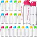 Mifoci 20 Pieces Water Bottle Bulk 17 oz Plastic Water Bottles Bulk Gym Sports Adults Reusable Large Bottles with Leak Proof Flip Top for Party Outdoor (Colorful)
