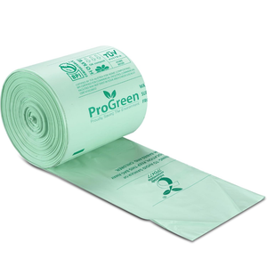 Compostable Trash Bags, Extra Thick, Compost Kitchen Bin Bags, Food Scraps Yard Waste Bags, ASTM D6400 BPI and TÜV AUSTRIA Certified (6 Gallon, 2 Pack of 100each)