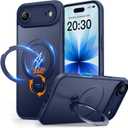 for iPhone Air Case: with 360 Spin Magnetic Stand, Camera Control Button, Fit for MagSafe, Military Drop Protection, Protective Slim Phone Cover for 17Air with Ring Kickstand, 6.5", Blue