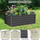 GarveeHome 6 * 3 * 1.5FT Raised Garden Bed Kit, Galvanized Raised Garden Beds Outdoor for Gardening, Above Planter Boxes, Large Garden Bed for Vegetables, Fruits, Dark Grey, 2 Pcs