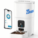 PAPIFEED Automatic Cat Feeder 6L 2.4G WiFi Smart Pet Feeder with Camera & TwoWay Audio, Adjustable Angle, Easy to Clean Detachable Feeding Schedule 110 Meals Per Day for Cats & Small Dogs  White