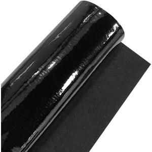 53 x 11.8 Inch Glossy Mirrored Faux Leather Roll 1mm Black PU Leather Sheet Smooth Solid Color Shiny Synthetic Leatherette Vinyl Fabric for DIY Craft Making Furniture Upholstery