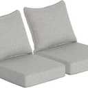 22x24 Inch Outdoor Deep Seat Cushions Set of 2,Thick High-Density Foam, Water-Resistant, Piped Edges & YKK Hidden Zipper for Patio Furniture,Greige