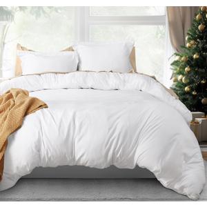 Utopia Bedding Duvet Cover Queen Size - 3 Piece with Zipper Closure - 1 Comforter Cover 90X90 Inches & 2 Pillow Shams 20X26 Inches (White) Comforter Not Included