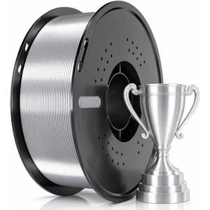Silk PLA Filament 1.75mm+/-0.02mm,1kg (2.2lbs)/Spool, MetalSliver