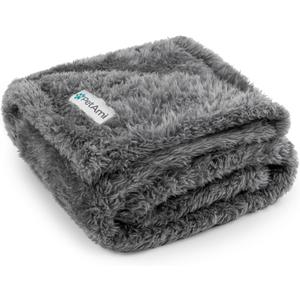 PetAmi Dog Blanket for Small Medium Dogs Grey, Fluffy Soft Puppy Blanket, Sherpa Fleece Cat Blanket for Kitten Doggie, Calming Pet Blanket Throw for Couch Sofa Bed Washable, Medium 29x40