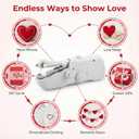 Portable Handheld Sewing Machine for Adults - Mini Hand Held Sewing Stitching Machine for Beginners - Small Electric Cordless for Quick Fabric Home Travel Clothes Pants DIY Fabric Denim (White)