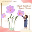 5.9 Ft Large Paper Artificial Flowers,Giant Flowers for Decoration,Standing Huge Handcrafted Poppy Flowers for Garden,Hotel,Office,Photography Props,Wedding,Art Gallery,Shop Window Display(Pink)