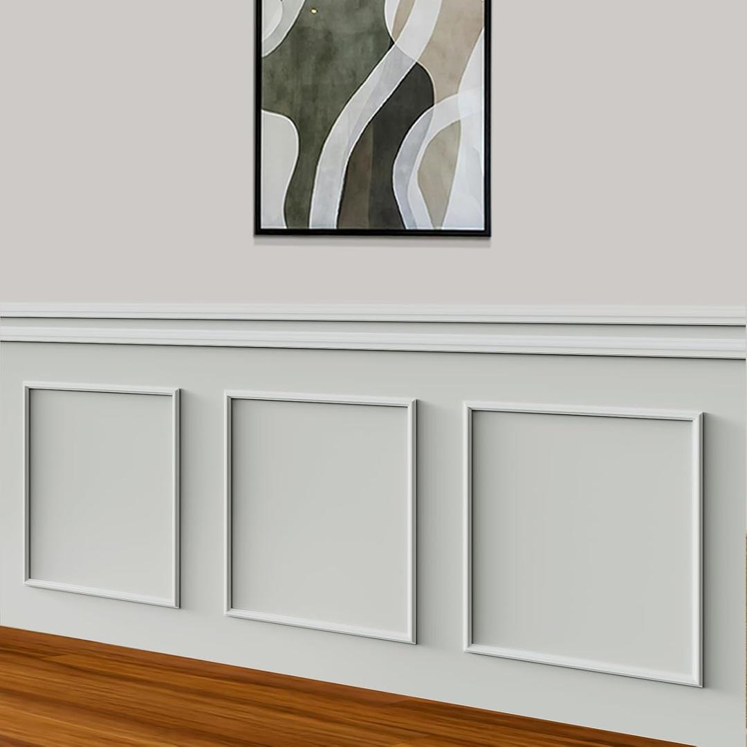 Melkus Peel and Stick Wall Molding Kit, 3 Sets 18“x20" Precut Wainscoting Panels, Self Adhesive Molding Trims for Interior Wall Décor