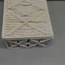 Decorative Boho Storage Baskets with Lid Bohemian Macrame Jewelry Box Handmade Natural Cotton Rope Woven Bins Memory Keepsake Photo Makeup Organizer Shelf Container (Off White, Large)