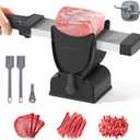 SupMaKin Fresh Meat Slicer, Thickness Adjustable 2 or 4 mm, 17 IN 1 Stainless Steel Manual Meat Cutter, Cleaver Kitchen Knife, Jerky Slicer Suit for Chicken Breast Beef Pork (Black)