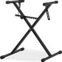 AODSK Single-X Keyboard Stand Adjustable Width & Height,Piano Stand with Locking Straps & Quick Release Mechanism-Adjust height in one second