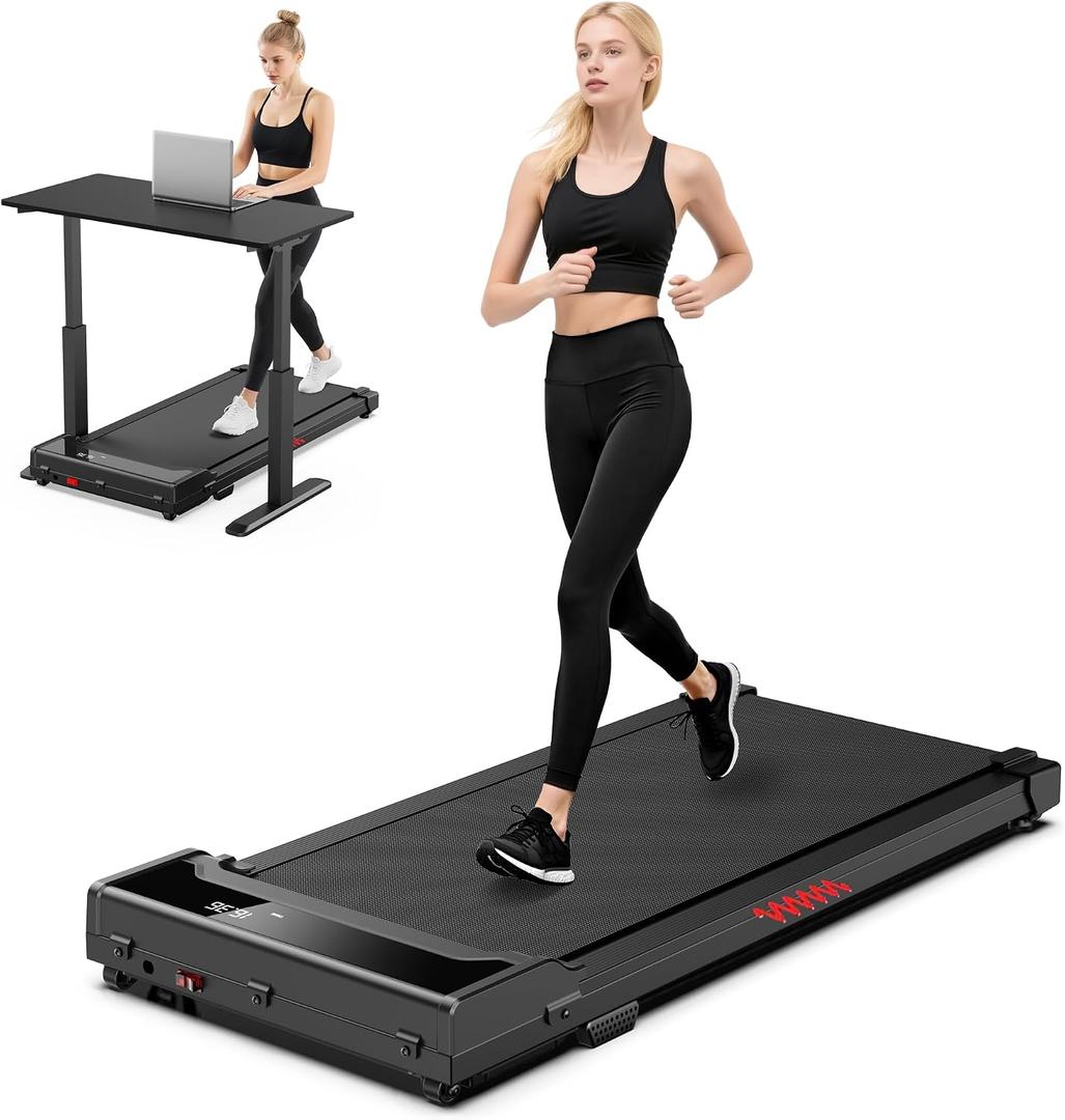 Walking Pad Treadmill for Home - Under Desk Walking and Running with Remote Control Portable Electric Machine Adjustable Slim Compact with 0.6-4.0MPH Modes Max up 265 Lbs for Home Office