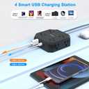 Surge Protector Power Strip-15 Ft Flat Plug Extension Cord with 8 Widely Outlets and 4 USB Ports(2 USB C) Multi Plug Outlet Extender for Office, School, Travel and Dorm Room Essentials-Black