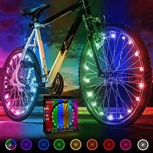 Activ Life 2-Tire Pack LED Bike Wheel Lights with Batteries Included, Get 100% Brighter and Visible from All Angles for Ultimate Safety and Style