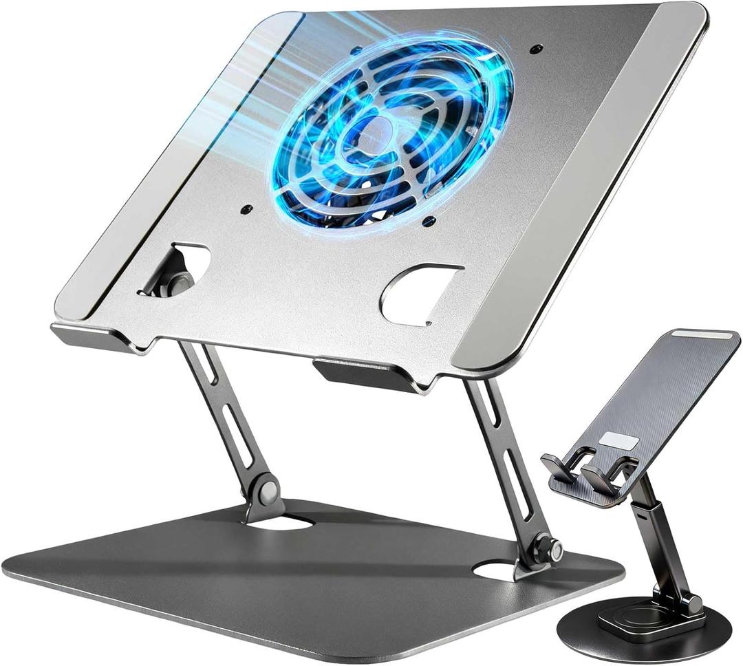 Laptop Stand for Desk, Laptop Riser with Active Cooling Fan, Widely Compatible with MacBook and Other Computer AccessoriesComputer Stand for Laptop