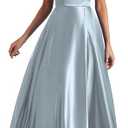 Long Satin Spaghetti Strap Prom Dress, Size 10