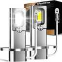 H3 LED Fog Light Bulb, 30000 Lumens H3 LED Bulb 6500K White, 1:1 Mini Size Plug and Play Canbus Ready, Long Lifespan Fog Lights DRL, Pack of 2