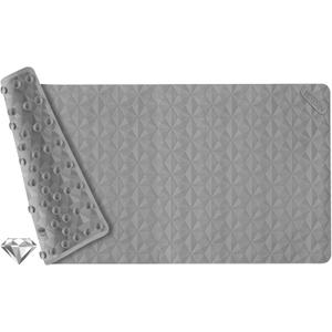WRISIN Non Slip Bathtub Mat for Bath Tub Shower - Natural Rubber Mat with Suction Cups - Large Soft Bathroom Safety Mat - Unique Diamond Pattern - Fatigue Relief - Machine Washable - 17  35 Inch (Gray)