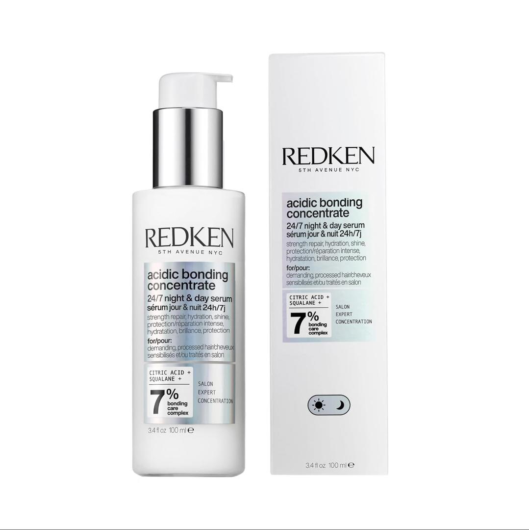 Redken Acidic Bonding Concentrate 24/7 Night & Day Serum For Damaged Hair - Nourishes & Restores, Overnight Repair & Protection