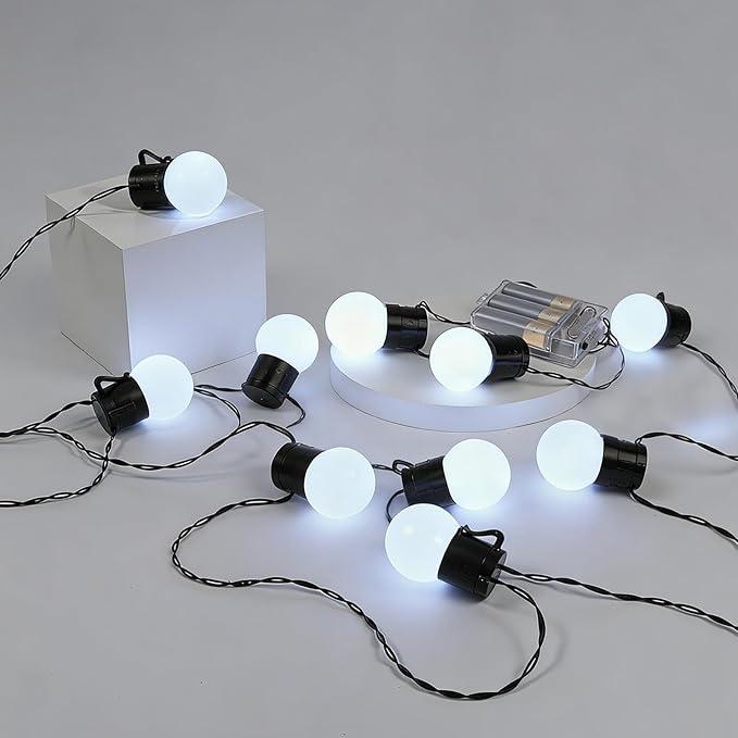 Battery Operated String Lights for Marquee Light Up Letters Numbers LED 10-Bulb White Indoor Outdoor Cool White Light Bulbs Bedroom Wall Christmas Decor Wedding Birthday Party Decorations, 2PCS