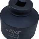 1/2" Drive 1-1/4" 4-Point Square Impact Socket, Heat Treated Cr-Mo Alloy Steel