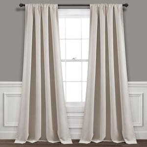 Lush Decor Insulated Rod Pocket Blackout Window Curtain Panel Pair, 84" Long x 52" Wide, Wheat