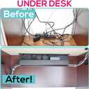 Cable Management Tray, Under-Desk, On-Wall or Side-of-Desk, 17x4x2.4, 2-PK, Hide & Organize Your Cables, Power Supplies and Power Strips, Bonus 10-Pk Cable Ties