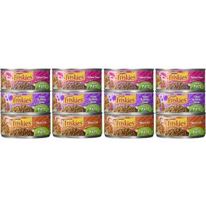 Friskies Wet Cat Food, Friskies Pate, 3-Flavor Variety Pack, 5.5-Ounce Can, Pack of 12, BBD 0/2027
