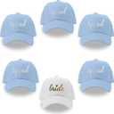 LADY&HOME Bachelor/Bachelorette Party Baseball Hats Set, Embroidered Adjustable Cotton Truck Caps