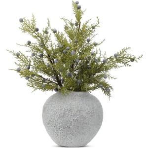 Giegxin 3 Pcs 18 Inch Artificial Juniper Cedar Sprays and Berries Branch Faux Cedar Stems Weather Resistant Christmas Greenery for Holiday Winter Ornament Crafts Wreath Garland