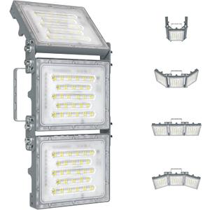STASUN 480W LED Flood Light, Mini Series Exterior Floodlight, 48000LM 6000K Daylight White, IP66 Waterproof, 3 Adjustable Panels, Outdoor LED Security Lighting for Backyard, Driveway, Parking Lot (1 pack)