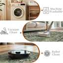 Rugs for Living Room, Lightweight Low Pile Area Rug with Non-Slip Backing Soft Carpet for Bedroom Dining Room Home Office Machine Washable Stain-Resistant Vintage (Forest Green, 6'  9')