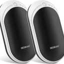 BESKAR Rechargeable Hand Warmer, 5200mAh Electric Hand Heater, Double-Sided Heating, USB Quick Charge, Portable Pocket Hand Warmer for Outdoor, Golf, Raynauds - Winter Gift (Two Pack Black)