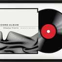 MCS Double Matte Record Album Frame, 16.5x25 Record Frame, Black Frame for LP Vinyl Record & Jacket Display with Black Matting (1-Pack)