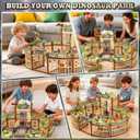 Dinosaur Park 215PCS 18 Realistic Dino Figures, Create Your Dinosaur World, STEM Building Toys for Kids, Openable Cage & Battle Dino Games, Birthday Gifts for Boys & Girls Ages 3-8