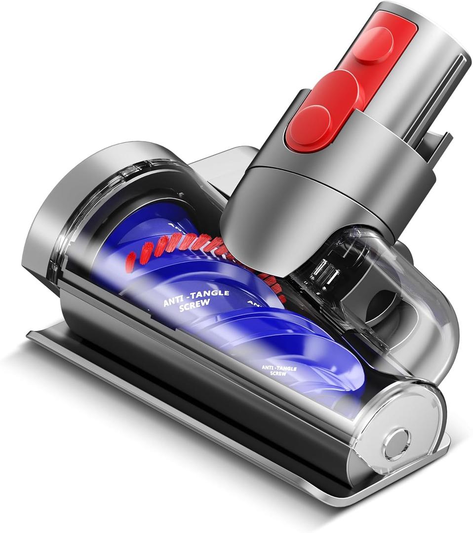 Mini Motorized Tool Brush Head Compatible with Dyson V7 V8 V10 V11 V15 SV10 SV11 SV12 SV14 Vacuum, Mini Hair Screw Tool for Carpeted Stairs, Pet Hair Removal, Couch Cushions, Upholstery & Car Carpet