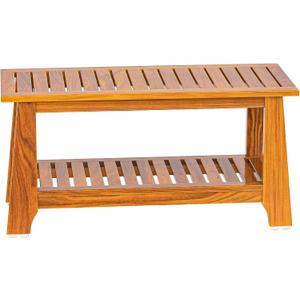 NNN 30" Commercial Teak Shower Bench - 8 Non-Slip Leveling Feet & 350 lbs Capacity | Rock-Solid Stability for Seniors & Spa Safety | Waterproof Design for Saunas/Outdoor Pools (Patented)