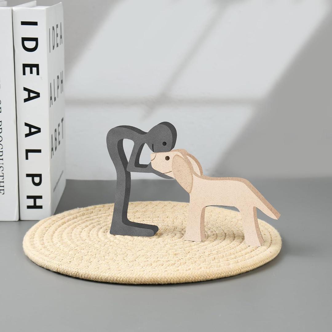 DIY Dog and Man Sculpture Mold - Personalized Craft Gift for Women & Pet Lovers - Creative Epoxy Ornament Mold for Holiday Gifts
