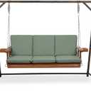 Arden earthFIBER Indoor/Outdoor Swing Cushion Set, 56 x 20, Water Repellent, Fade Resistant, Cushion Set for Swing or Bench Sage Green Texture