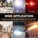 1156 LED Bulb for Turn Signal Tail Brake DRL Parking Light, BA15S 7506 1003 1141 P21W LED Bulbs 6500K Super Bright, Canbus Error Free 33-SMD 3030 Chips (2-Pack)