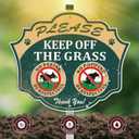 No Peeing and No Pooping Dog Sign, No Dog Poop Pee Sign for Yard with Stake 12" x 10", Please Keep Off The Grass Heavy Duty Aluminum Metal Sign Fade Resistant Reflective