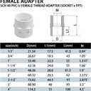 1-1/2" PVC Pipe Fitting Adapter Connector Union Coupling Schedule 40 (Slip Socket x NPT Female Pipe Thread), Pack of 5